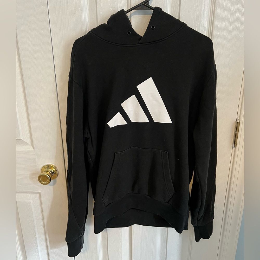 Adidas Womens Medium Black Cotton Long‎ Sleeve Hoodie